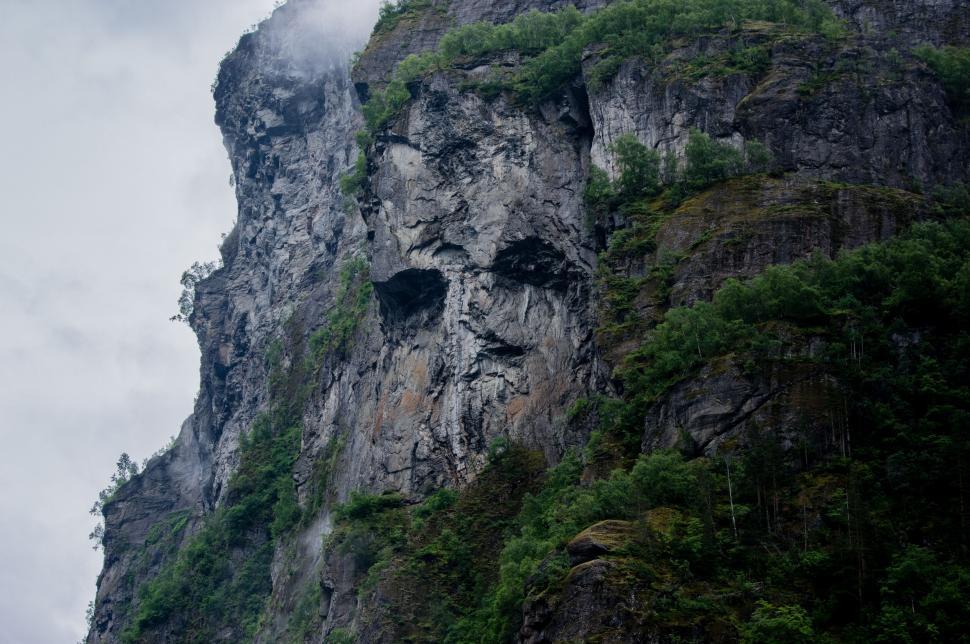 Free Image of Mountain With a Carved Face 