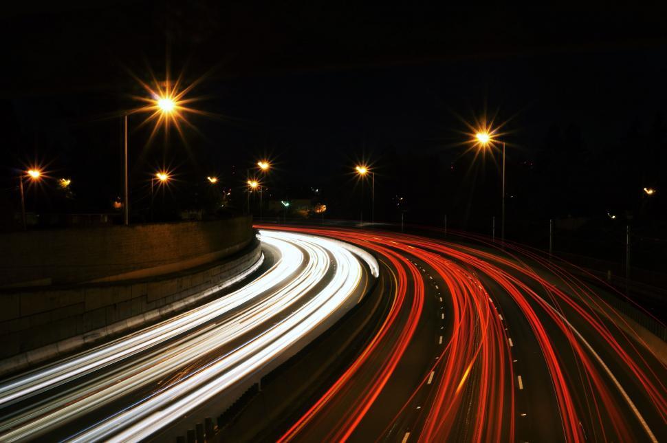 Free Image of Nighttime Rush on Urban Highway 