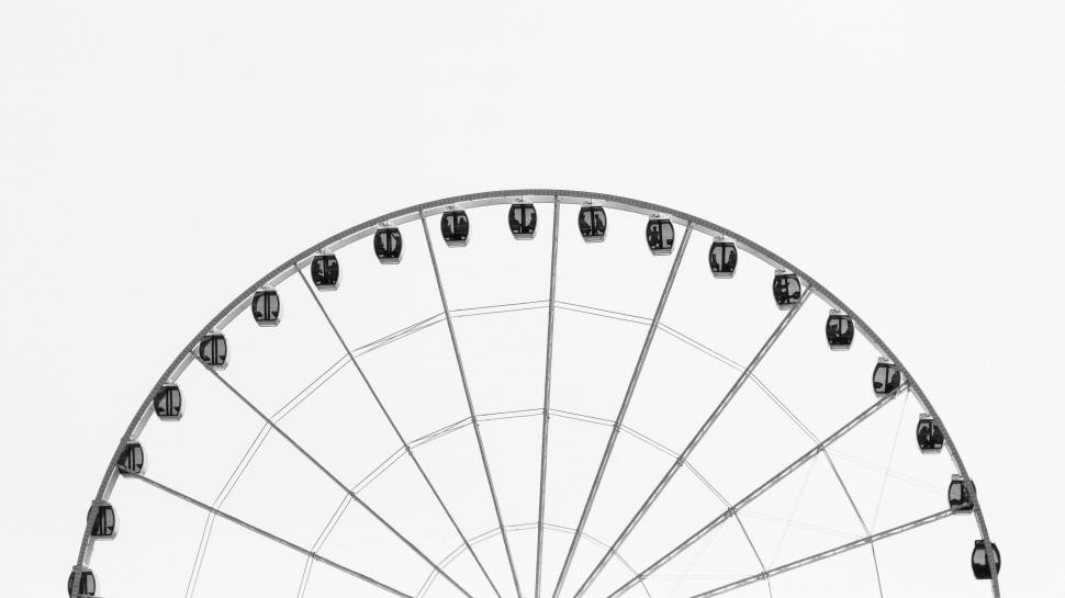 Free Image of Black and White Ferris Wheel at the Fairground 