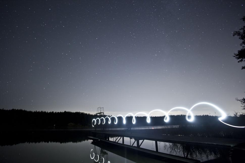 Free Image of Nighttime Bridge Long Exposure Shot 