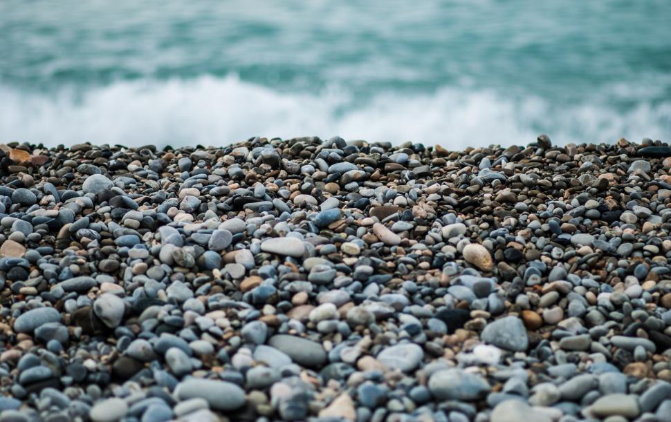 Free Image of Rocks on Beach by Ocean 
