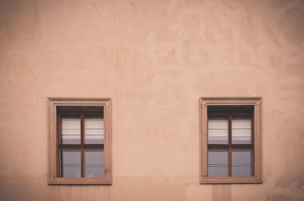 Free Image of Two Windows on the Side of a Building 