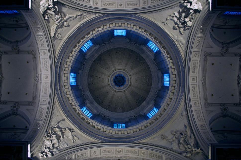 Free Image of Circular Window on Ceiling of Building 