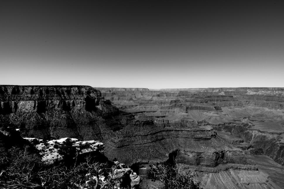Free Image of Monochrome View of the Grand Canyon 