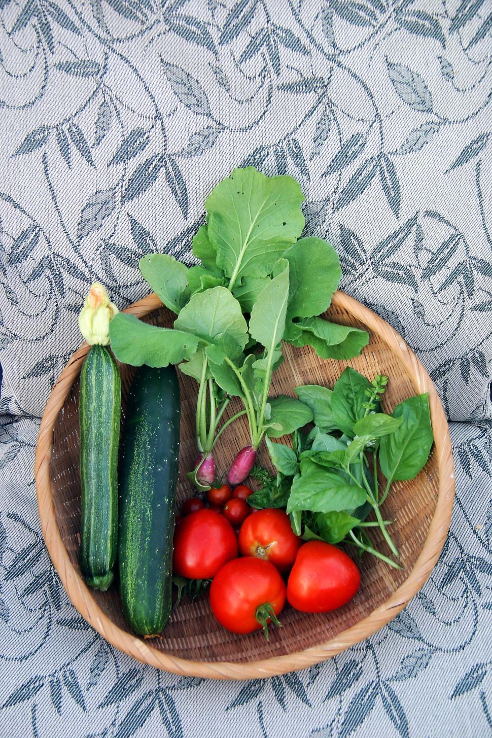 Free Image of Basket of veggies 