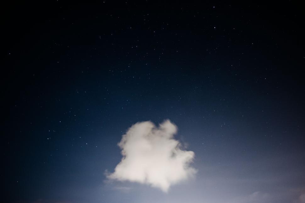 Free Image of White Cloud Floating in the Night Sky 
