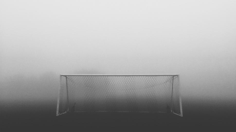 Free Image of Soccer Goal in Black and White 
