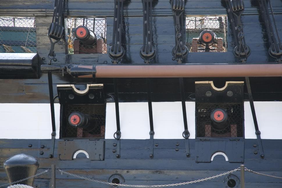 Free Image of Cannons on the USS Constitution 