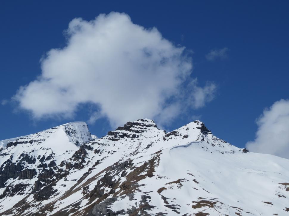Free Image of Snow Covered Mountain With Cloud in Sky 