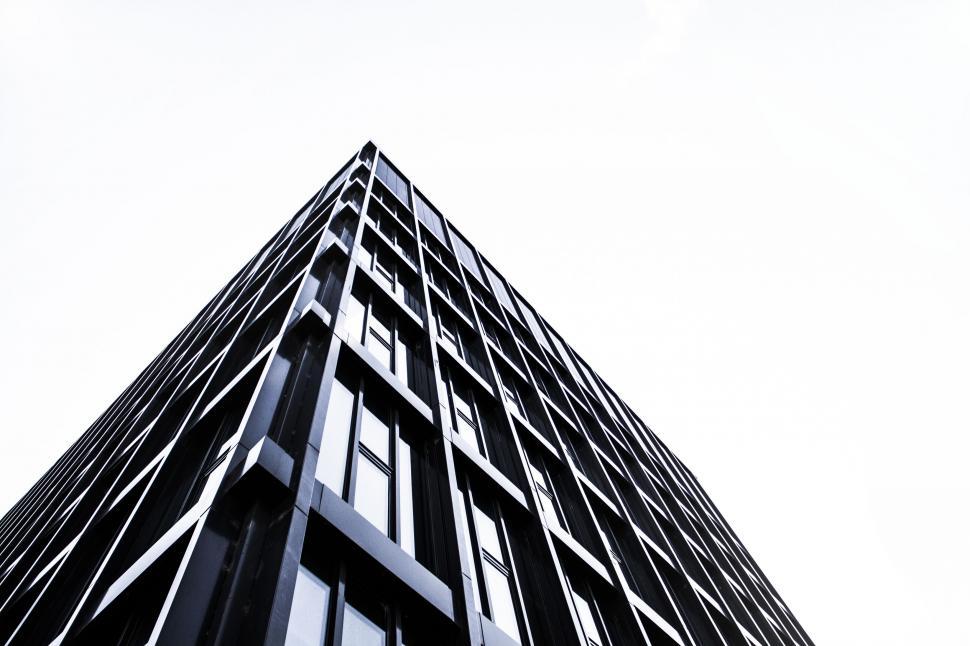 Free Image of Tall Building in Black and White 