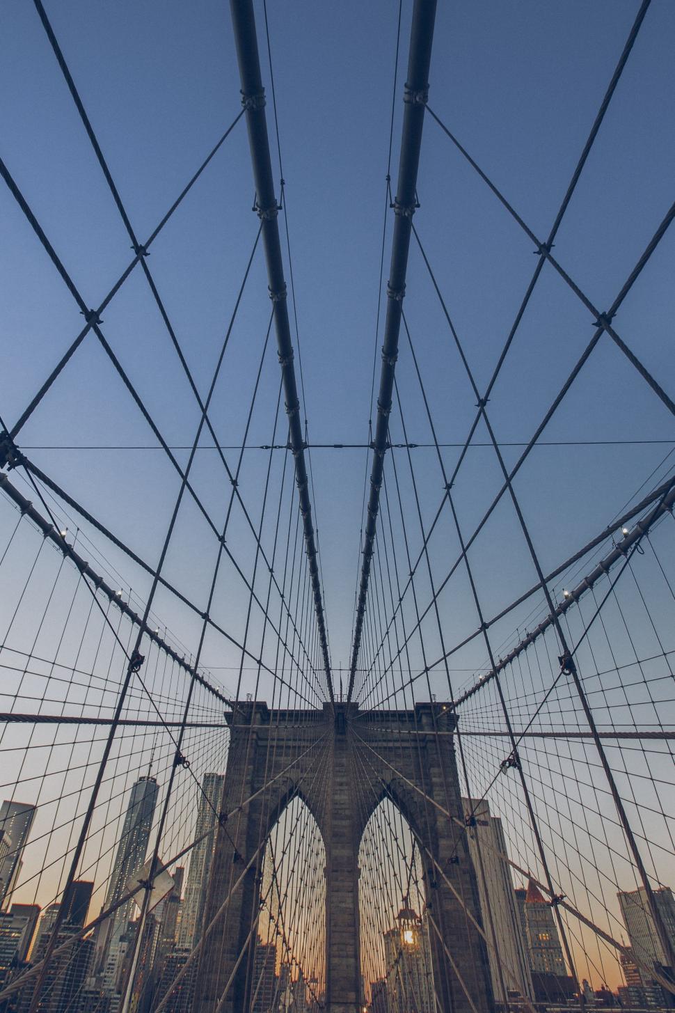 Free Image of Brooklyn Bridge View From Ground 