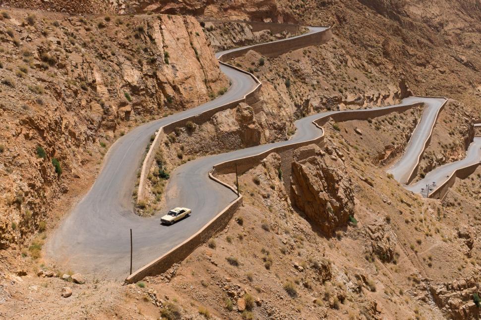 Free Image of Aerial View of Winding Road in Desert 