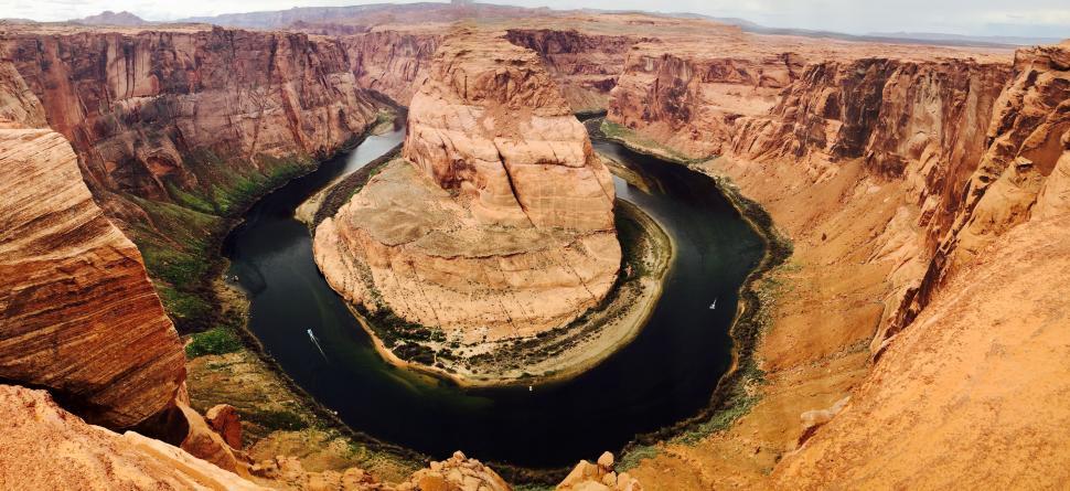 Free Image of Aerial View of River in Canyon 