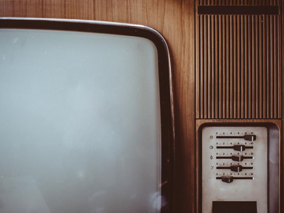 Free Image of Old Fashioned Television on Wooden Table 
