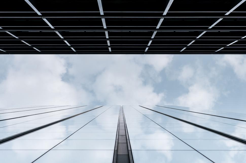 Free Image of Looking Up at Tall Buildings in Urban Setting 