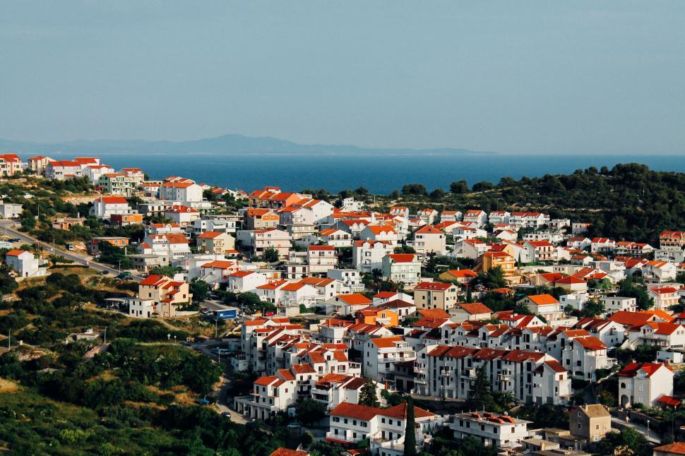 Free Image of A View of a Small Town With Red Roofs 