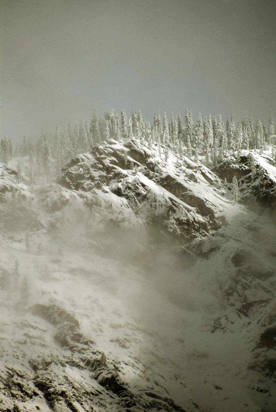 Free Image of Gates of the Valley as seen after a heavy winter snow fall 