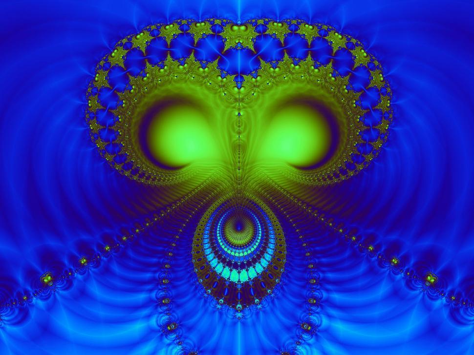 Free Image of Globes fractal - blue & green 