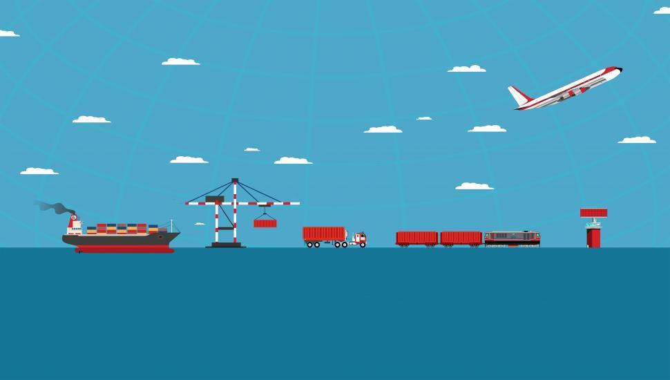 Free Image of Logistics concept with cargo transportation 