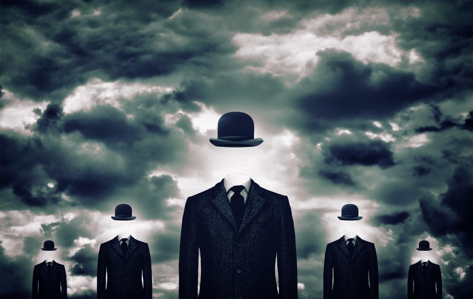 Free Image of Anonymous businessmen with bowler hats 