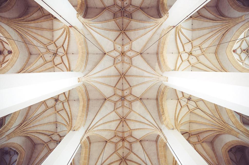 Free Image of Architectural Ceiling Design in Modern Building 
