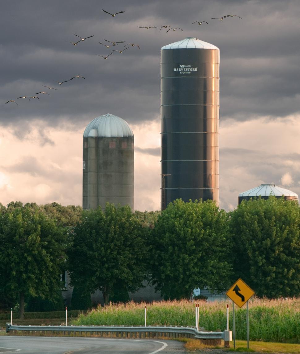Free Image of Silos in the sky 