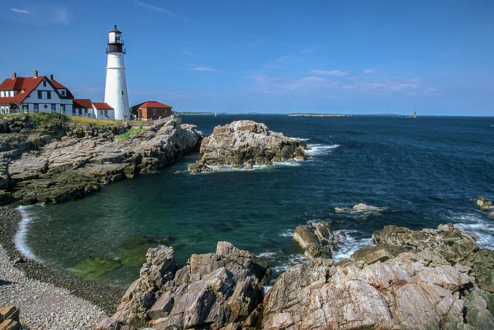 Download Free Stock Photo of Portland Head Light Lighthouse 