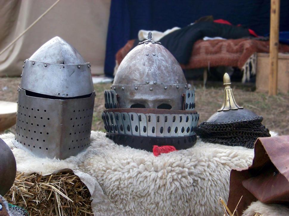 Free Image of Medieval helmets  