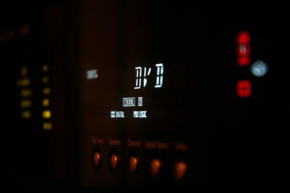 Free Image of Close Up of a Microwave in the Dark 