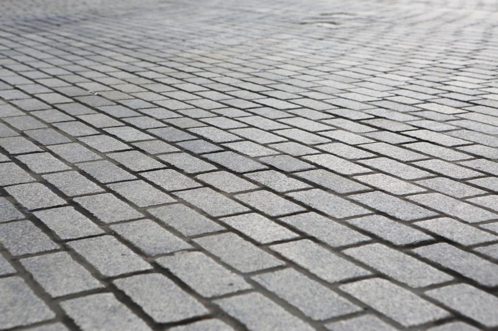 Free Image of Brick Sidewalk in Black and White 