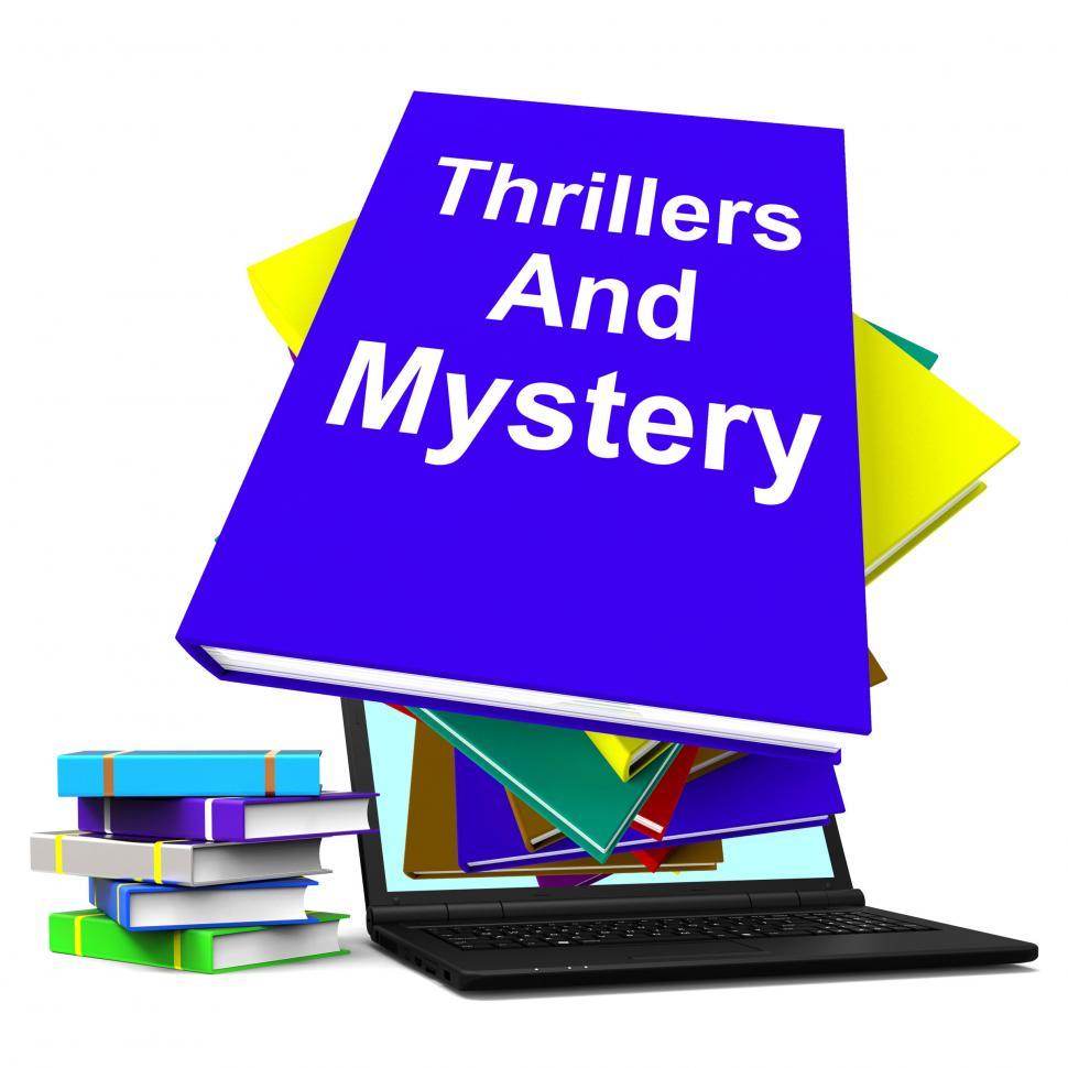 Free Image of Thriller and Mystery Books on Laptop 