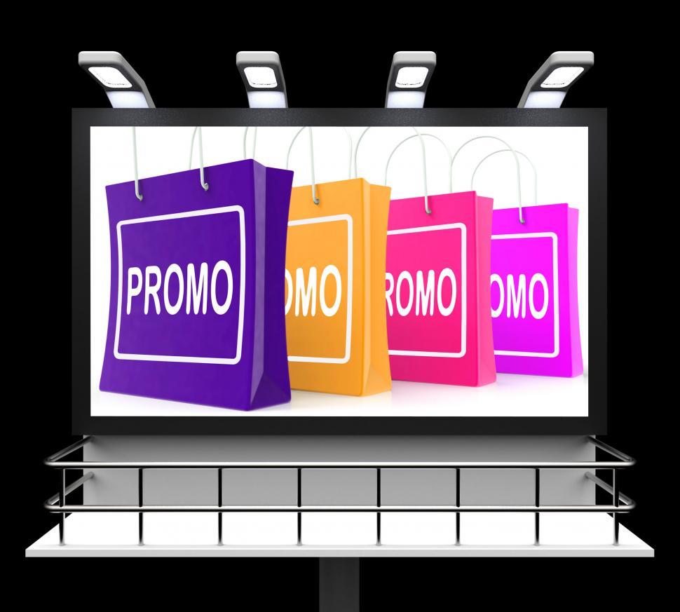 Free Image of Promo Shopping Sign Shows Discount Reduction Or Save 
