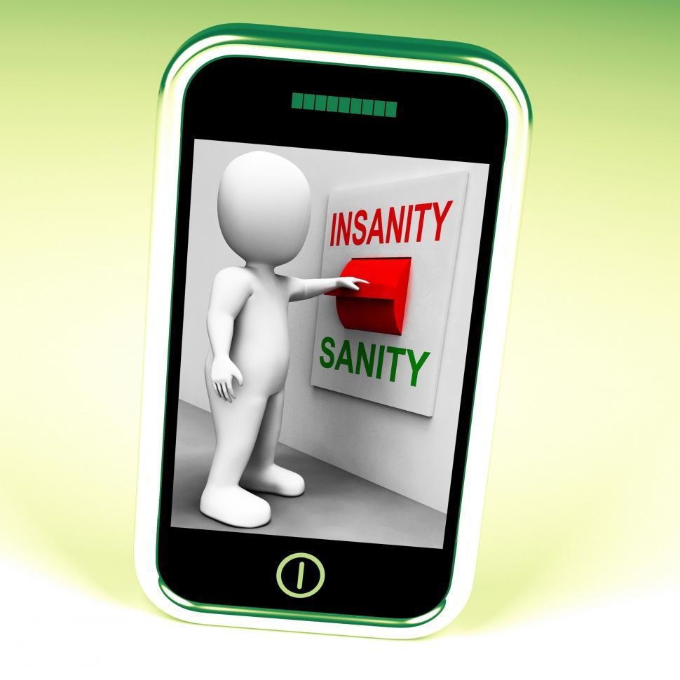Free Image of Insanity Sanity Switch Shows Sane Or Insane Psychology 