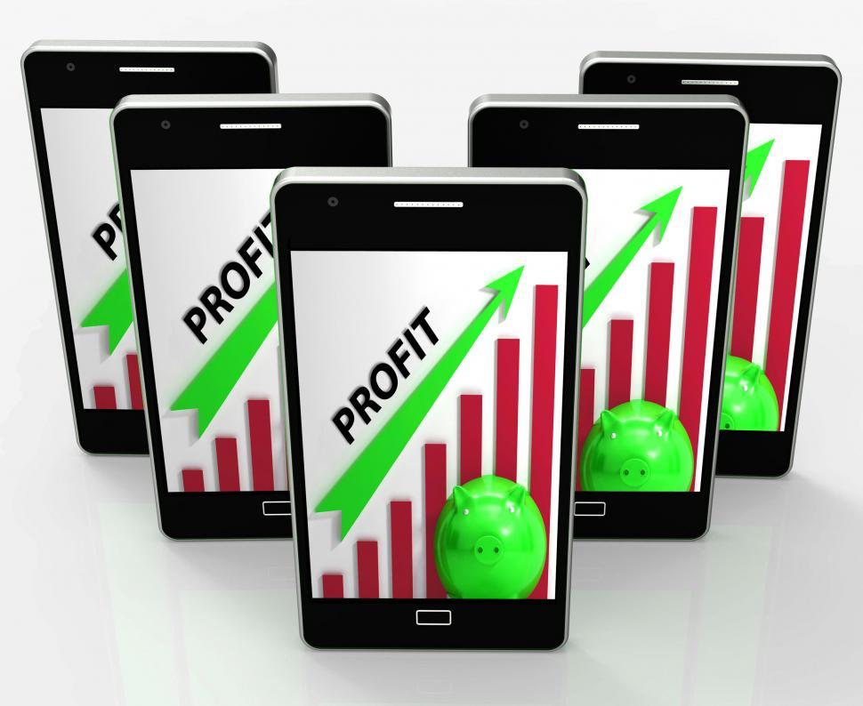 Free Image of Profit Graph Phone Shows Sales Revenue And Return 