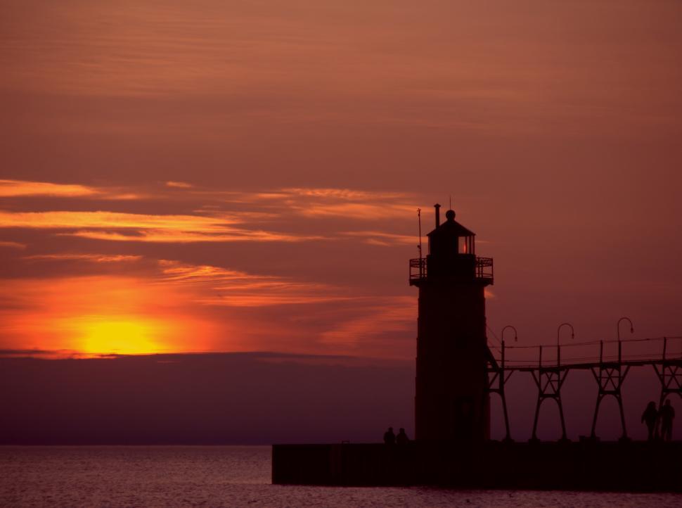 Free Image of Sunset Lighthouse 