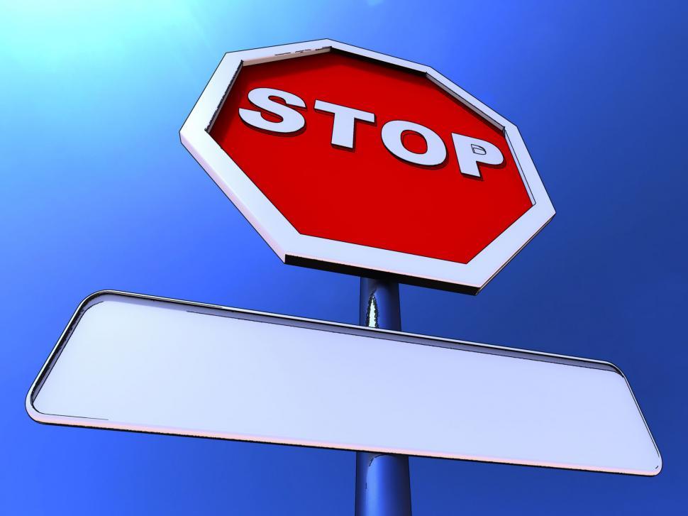 Free Image of Stop Sign With Blank Copy space For Message 