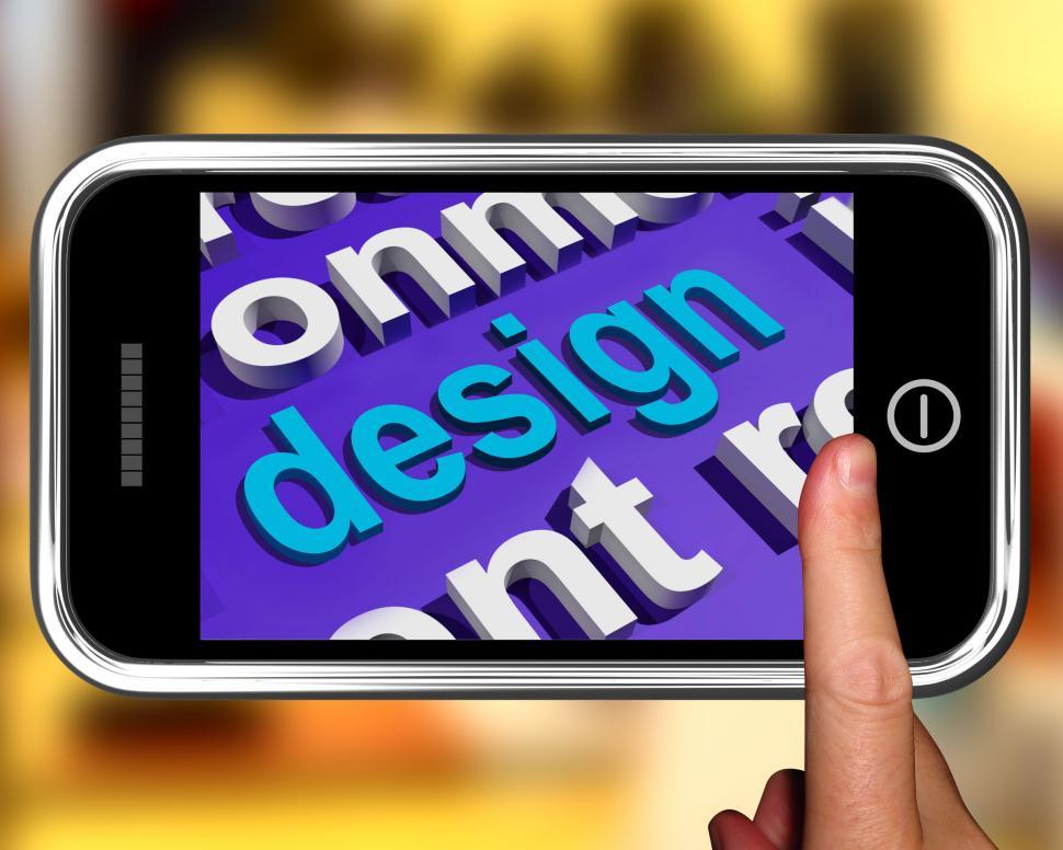 Free Image of Design In Word Cloud Phone Shows Creative Artistic Designing 