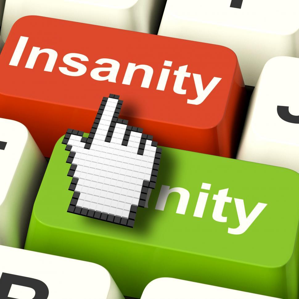 Free Image of Insanity Sanity Keys Shows Sane And Insane Psychology 