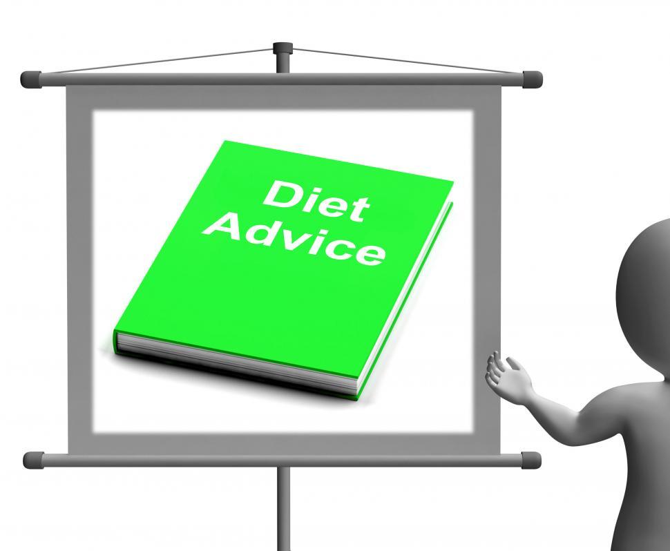 Free Image of Diet Advice Book  Sign Shows Weight loss Knowledge 