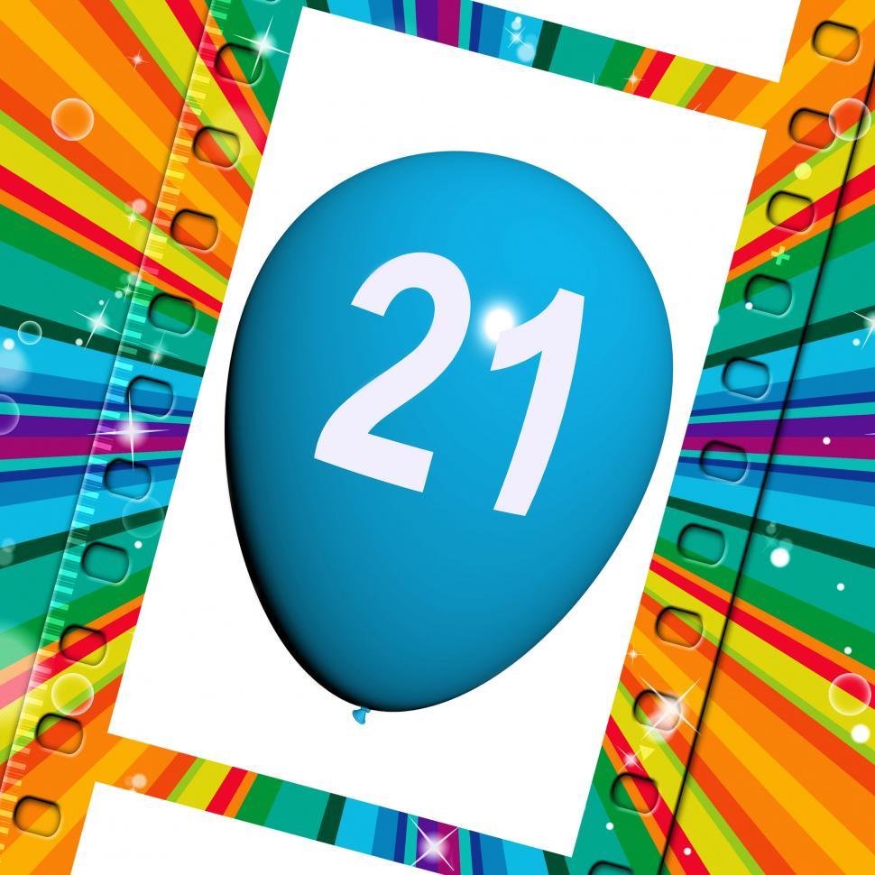 Free Image of Balloon Shows Twenty-first Happy Birthday Celebrations 