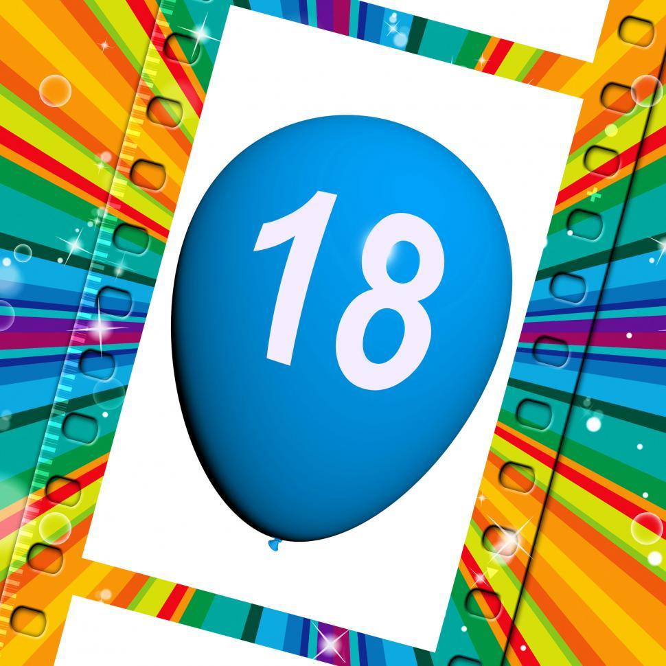 Free Image of Balloon Represents Eighteenth Happy Birthday Celebrations 