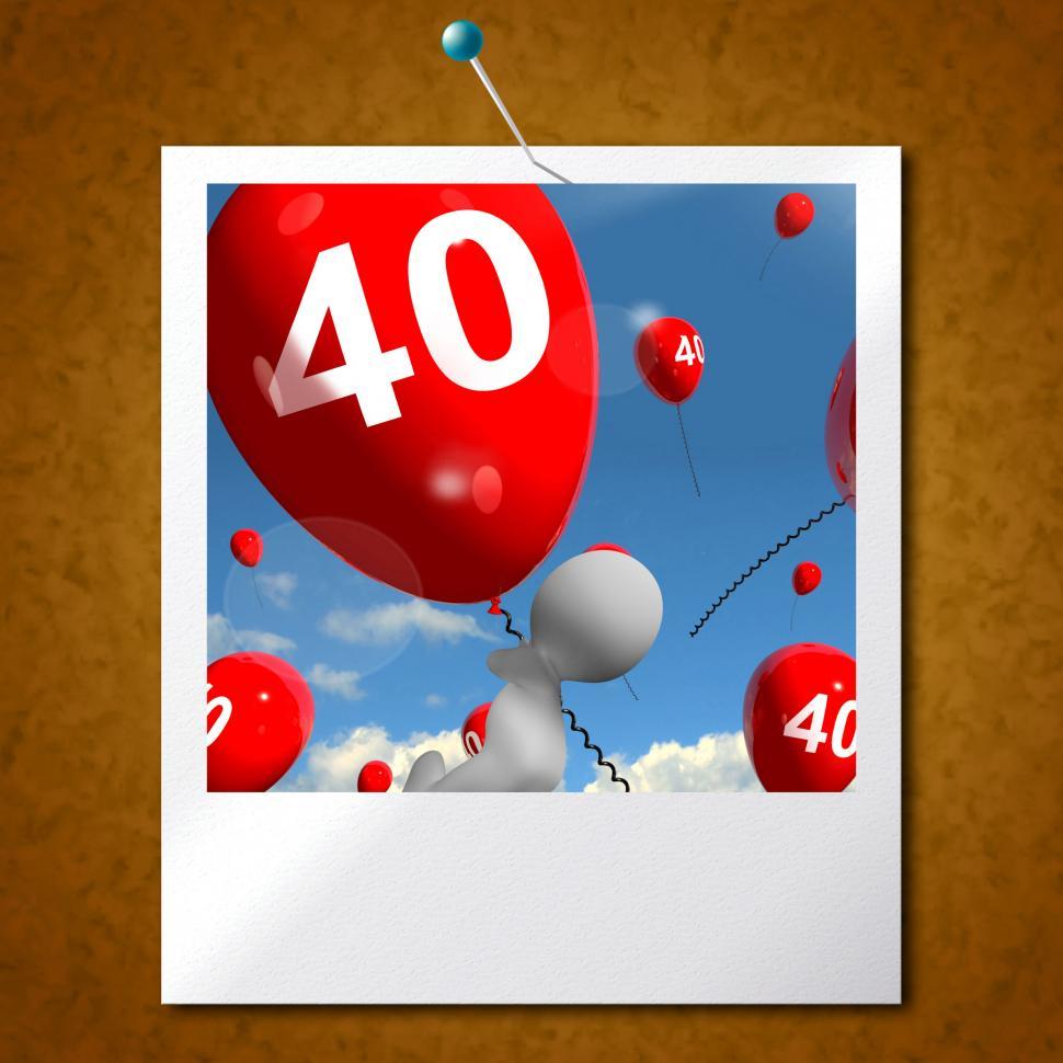 Free Image of Number 40 Balloons Photo Shows Fortieth Happy Birthday Celebrati 