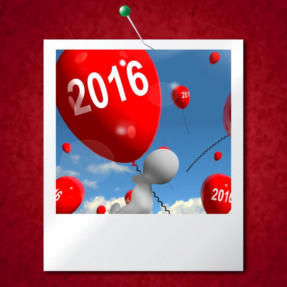 Free Image of Two Thousand Sixteen on Balloons Photo Shows Year 2016 
