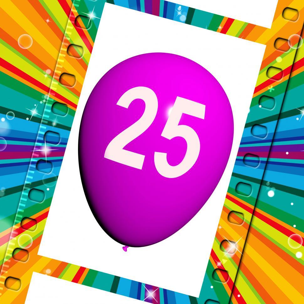 Free Image of Balloon Shows Twenty-fifth Happy Birthday Celebration 