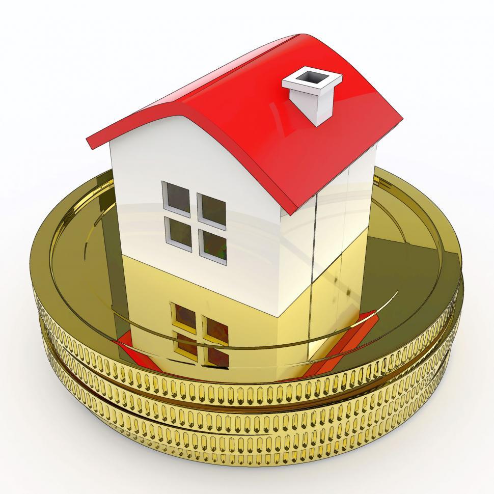 Free Image of House On Money Means Purchasing And Selling Property 