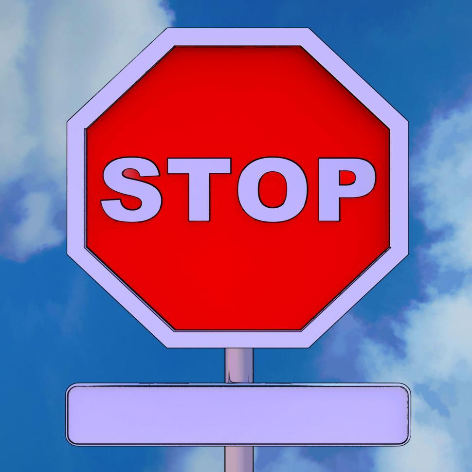 Free Image of Stop Sign With Blank Copy space For Message 