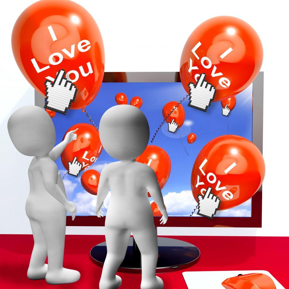 Free Image of I Love You Balloons Represent Internet Greetings for Lovers 