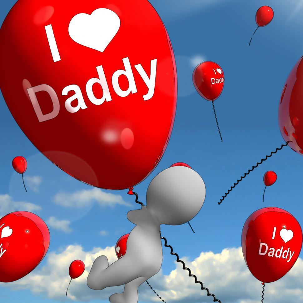 Free Image of I Love Daddy Balloons Shows Affectionate Feelings for Dad 
