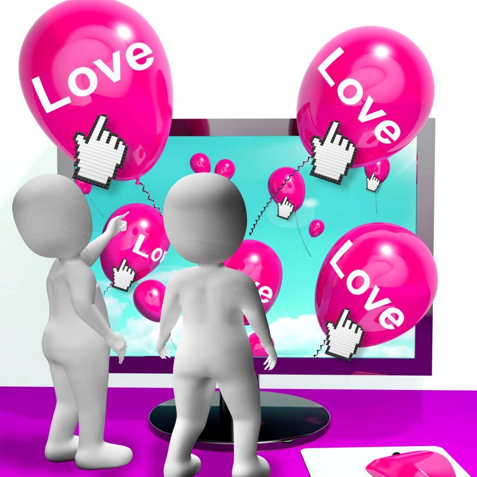 Free Image of Love Balloons Show Internet Fondness and Affectionate Greetings 