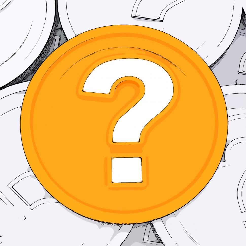 Free Image of Question Mark Coin Means Wondering About Money 